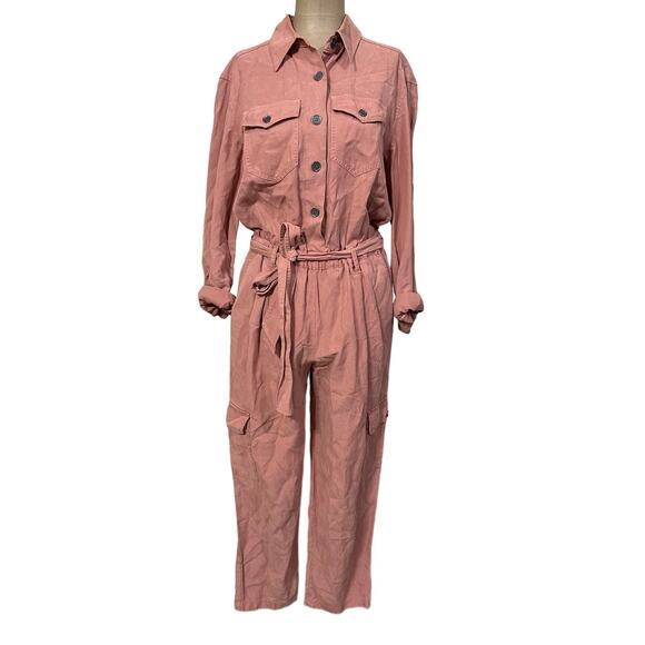 Alice + Olivia Classics Linen Blend Sleeve Jumpsuit - Picture 1 of 6